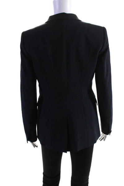 Rag & Bone Womens Single Button Blazer Jacket Navy Blue Wool Size 2