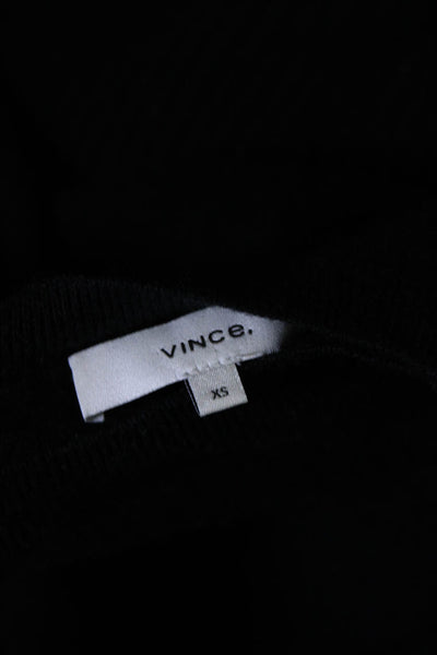 Vince Womens Cashmere Crew Neck Short Sleeves Sweater Black Size Extra Small