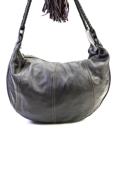 Mulberry Womens Brown Leather Braided Strap Araline Tassel Detail Shoulder Bag H