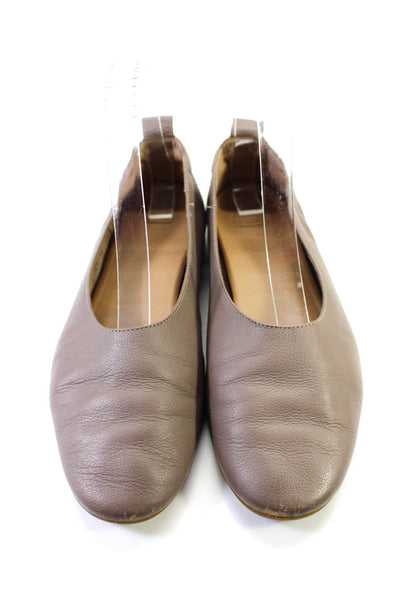 Everlane Womens Slip On Round Toe Ballet Flats Brown Leather Size 6.5