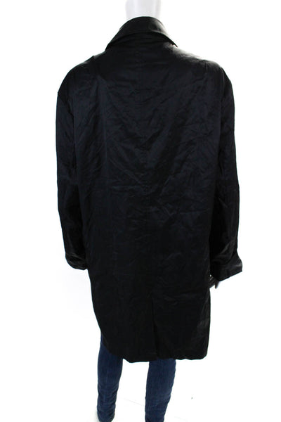 Lauren Ralph Lauren Womens Collared Buttoned Long Sleeve Raincoat Black Size S