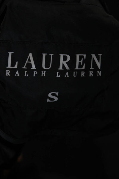 Lauren Ralph Lauren Womens Collared Buttoned Long Sleeve Raincoat Black Size S