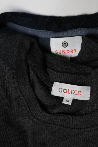 Sundry Goldie Womens Snakeskin Print Long Sleeve T shirt Blue Size 3 M Lot 2