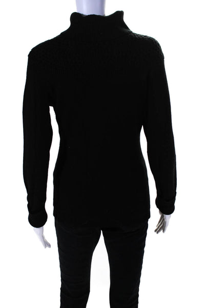 Catherine Malandrino Womens 100% Merino Wool Turtleneck Sweater Black Size M