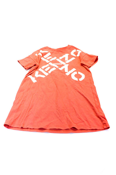 Kenzo Girls Cotton Short Sleeve Graphic Print T shirt Dress Coral Size 12