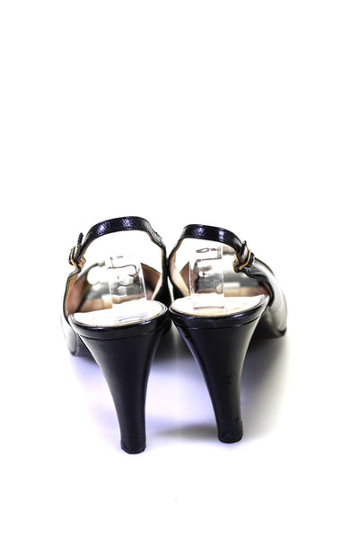 Bruno Magli Women's Open Toe Cone Heels Ankle Buckle Sandals Black Size 7.5