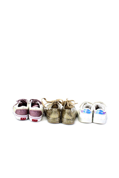 Adidas Melissa Vans Girls Iridescent Glitter Sneakers White Size 7 11 Lot 3