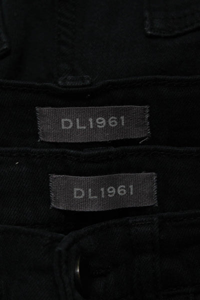DL1961 Womens Cotton Blend Five Pocket Mid-Rise Jeans Black Size 6 12 Lot 3