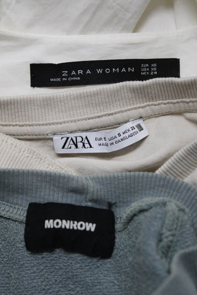 Zara Monrow Womens Round Neck Short Sleeve T-Shirt Top Beige Size S XS L Lot 3