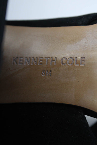 Kenneth Cole New York Womens Suede Open Toe Slide On Heels Bronze Size 8M