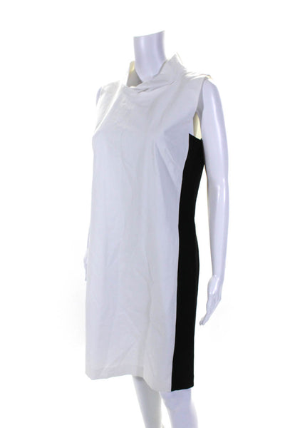 Lafayette 148 New York Womens Mock Neck Sleeveless A-Line Mini Dress Black Size