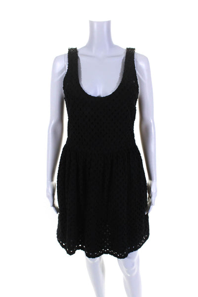 Joie Women's Scoop Neck Sleeveless Cinch Waist Mini Dress Black Size M