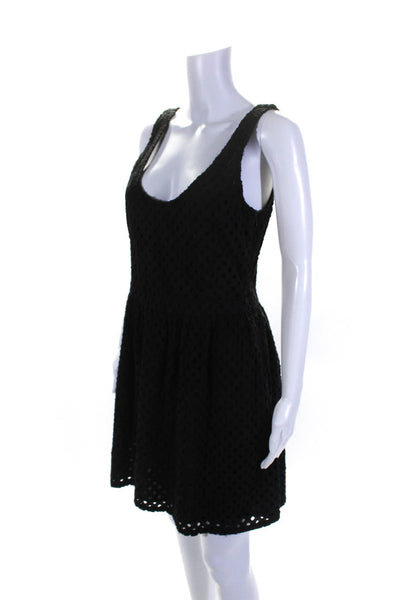 Joie Women's Scoop Neck Sleeveless Cinch Waist Mini Dress Black Size M