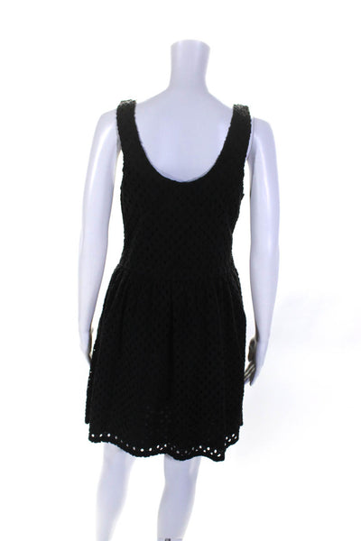 Joie Women's Scoop Neck Sleeveless Cinch Waist Mini Dress Black Size M