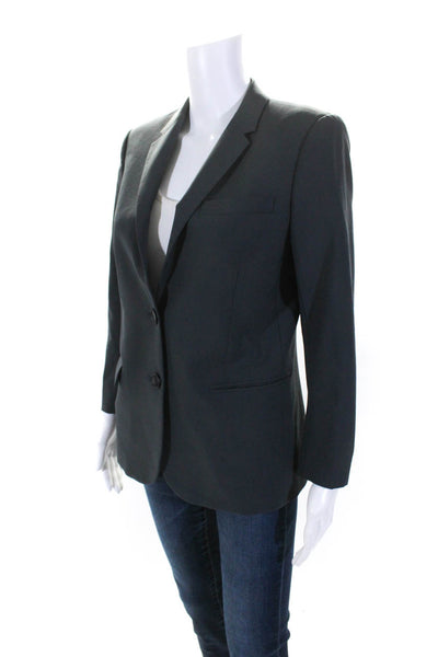 Theory Womens Two Button Matelda Tailor Blazer Jacket Gray Wool Size 6
