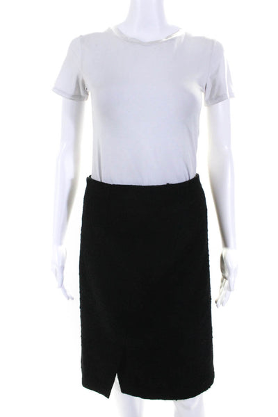 Theory Womens Knee Length Pencil Skirt Black Wool Size 4