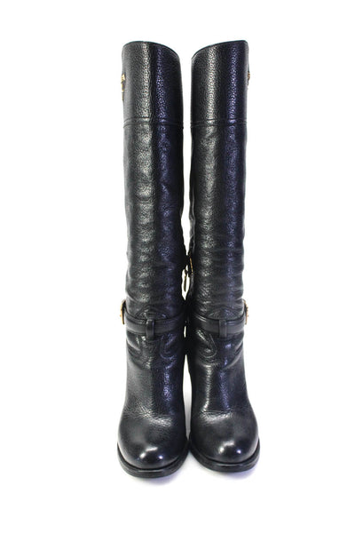 Jimmy Choo Womens Brown Leather Zip High Heels Knee High Boots Shoes Size 7