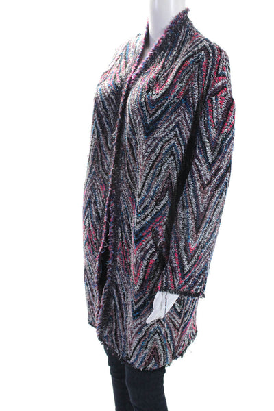 IRO Womens Cotton Blend Abstract Open Front Cardigan Sweater Multicolor Size 34