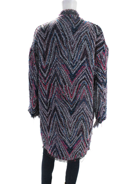 IRO Womens Cotton Blend Abstract Open Front Cardigan Sweater Multicolor Size 34