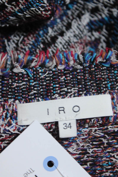 IRO Womens Cotton Blend Abstract Open Front Cardigan Sweater Multicolor Size 34