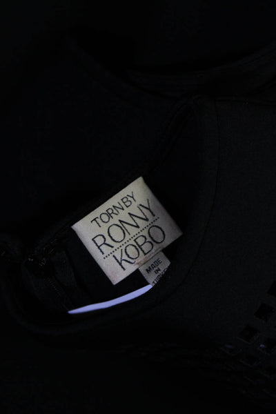 Torn by Ronny Kobo Womens Cutout Sleeveless Sheath Dress Black Size S