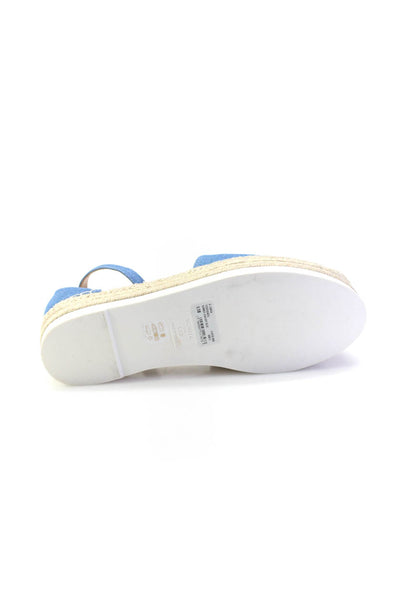 Schutz Womens Denim Platform Ankle Strap Espadrille Sandals Blue Size 9.5
