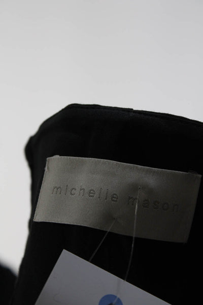Michelle Mason Womens One Shoulder Cutout Bodice Crop Jumpsuit Black Size 2