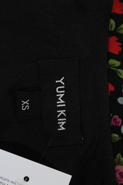 Yumi Kim Women's V-Neck Long Sleeves Cinch Waist Floral Short Romper Size XS