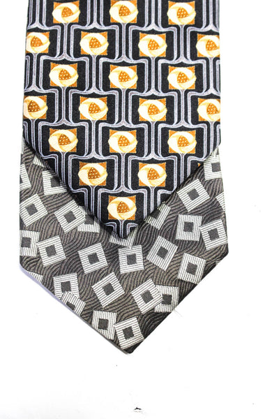 Burberrys London Ermenegildo Zegna Mens Gray Printed Silk Tie Lot 2