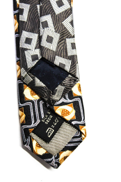 Burberrys London Ermenegildo Zegna Mens Gray Printed Silk Tie Lot 2