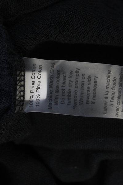 ATM Mens Navy Black Cotton Color Block Collar Short Sleeve Polo Shirt Size M
