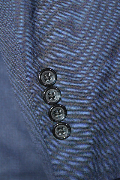 Sartoria Ambrosiana Mens Two Button Long Sleeved Slim Blazer Navy Blue Size M