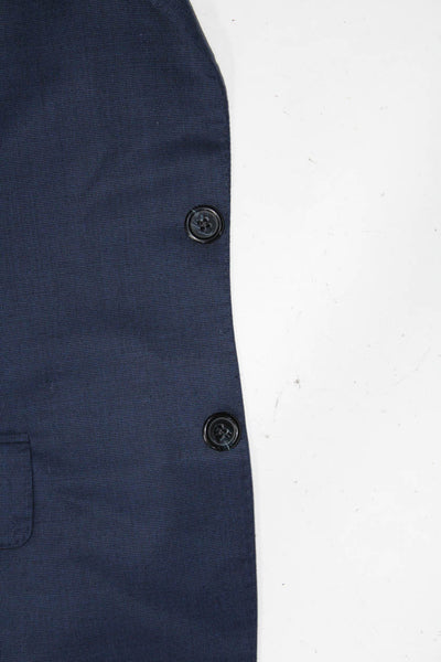 Sartoria Ambrosiana Mens Two Button Long Sleeved Slim Blazer Navy Blue Size M