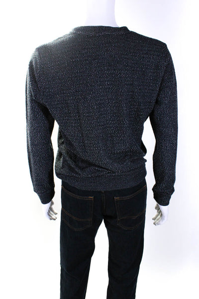 APC Mens Spotted Round Neck Long Sleeved Pullover Sweater Navy Blue White Size S