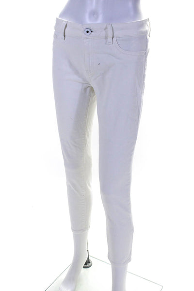 DL1961 Womens Florence Instant Cropped Jeans White Cotton Size 27