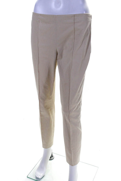 The Row Womens Slim Leg  Creased Pants Khaki Beige Cotton Size 4