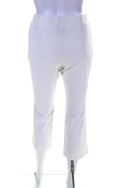 Charlotte Brody Womens Solid White Pull On High Rise Straight Leg Pants Size S