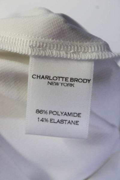 Charlotte Brody Womens Solid White Pull On High Rise Straight Leg Pants Size S