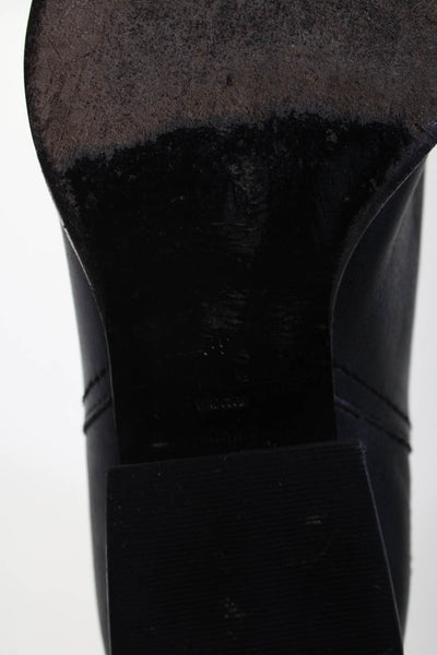 Alexander Wang Womens Slip On Block Heel Ankle Booties Black Leather Size 39