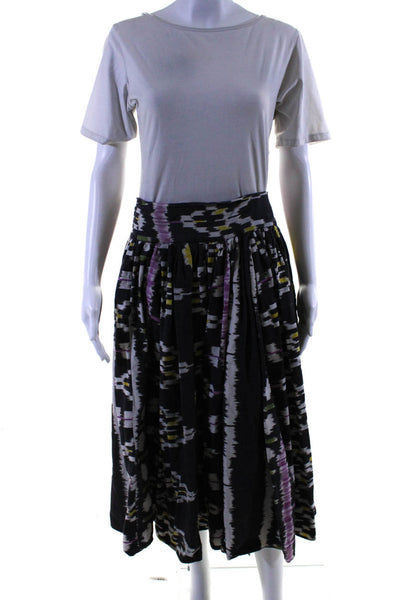 Calypso Saint Barth Womens Elastic Waistband Abstract Skirt Gray Multi Small