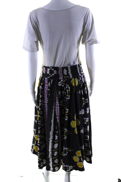 Calypso Saint Barth Womens Elastic Waistband Abstract Skirt Gray Multi Small