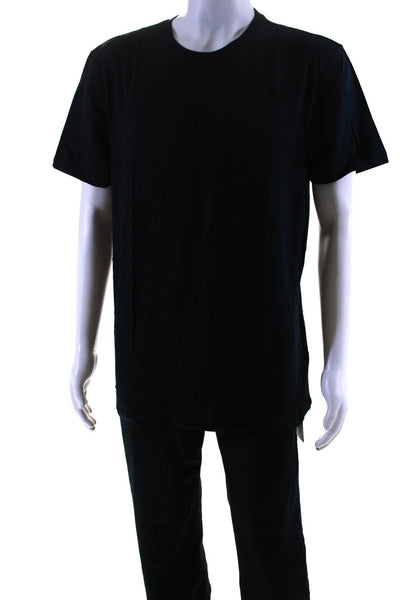Reiss Mens Short Sleeves Tee Shirt Navy Blue Cotton Size Extra Large