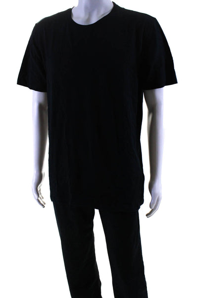 Reiss Mens Short Sleeve Tee Shirt Navy Blue Cotton Size Extra Large