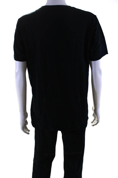 Reiss Mens Short Sleeve Tee Shirt Navy Blue Cotton Size Extra Large