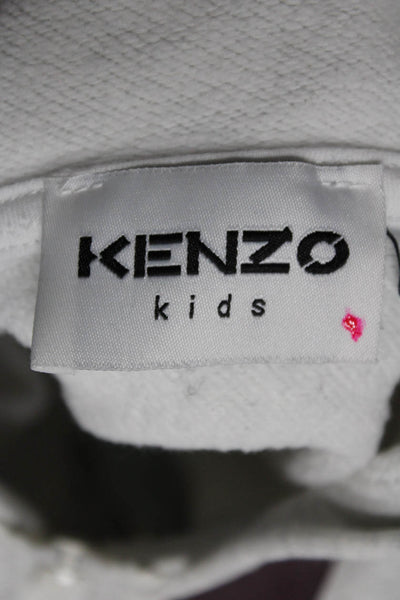 Kenzo Kids Girls Cotton Abstract Zip Up Hoodie + Sweatpants Set Gray Size 4Y