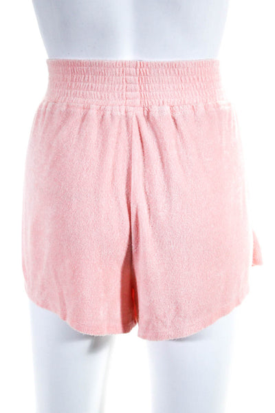 Splendid Womens Round Neck Short Sleeve Top Elastic Shorts Set Pink Size L
