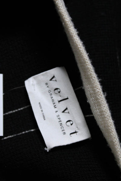 Velvet Women Knit Two-Toned Button Up Longline Cardigan Sweater Black Size M