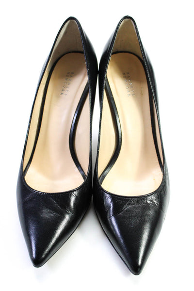 Barneys New York Womens Black Leather Pointed Toe High Heels Pumps Shoes Size5.5