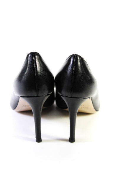 Barneys New York Womens Black Leather Pointed Toe High Heels Pumps Shoes Size5.5