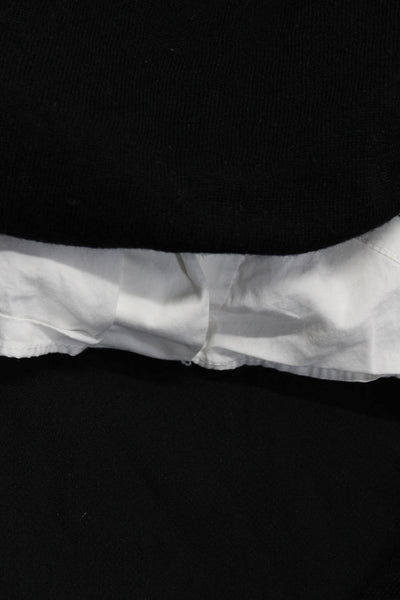 Zara Womens Collared Shirt Knit Sweatshirt Pants Black White Small Medium Lot 3